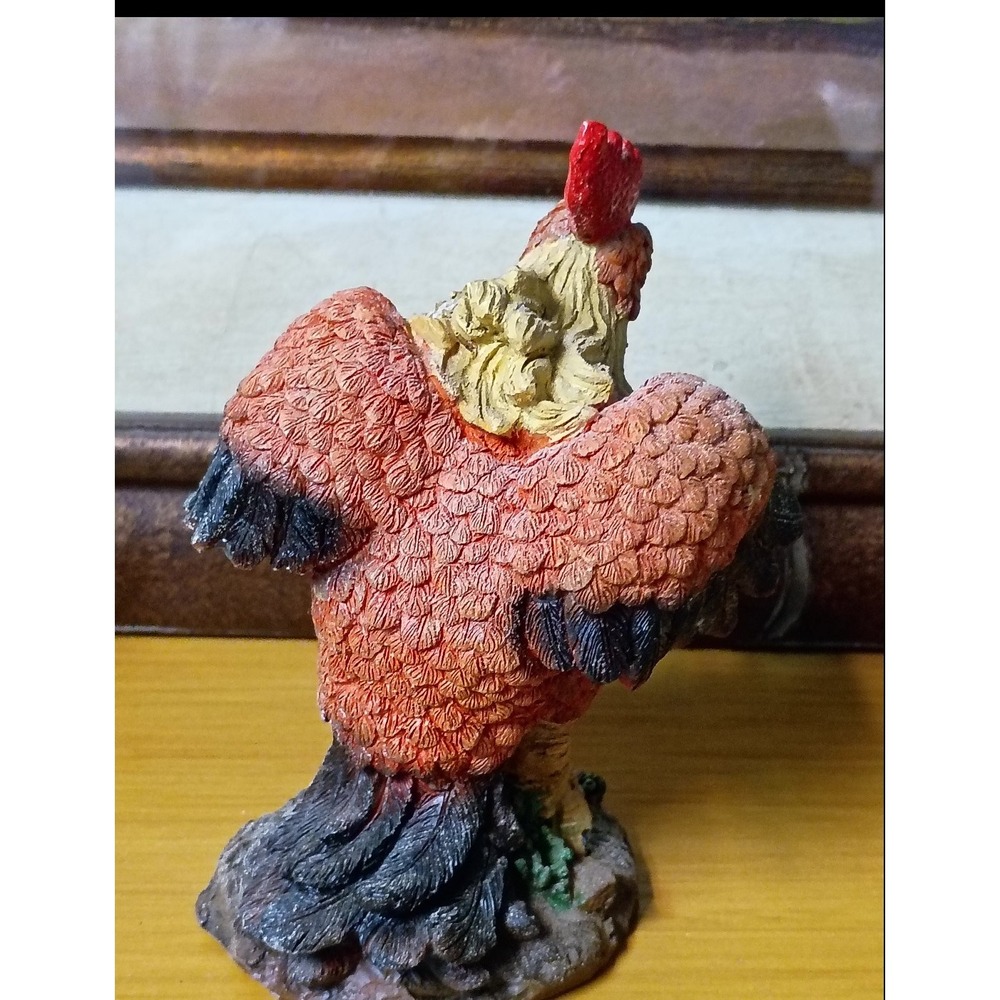 Vintage Style Resin Rooster Figurine Farmhouse Kitchen Decor Multi-Color 4.5" - Picture 2 of 6